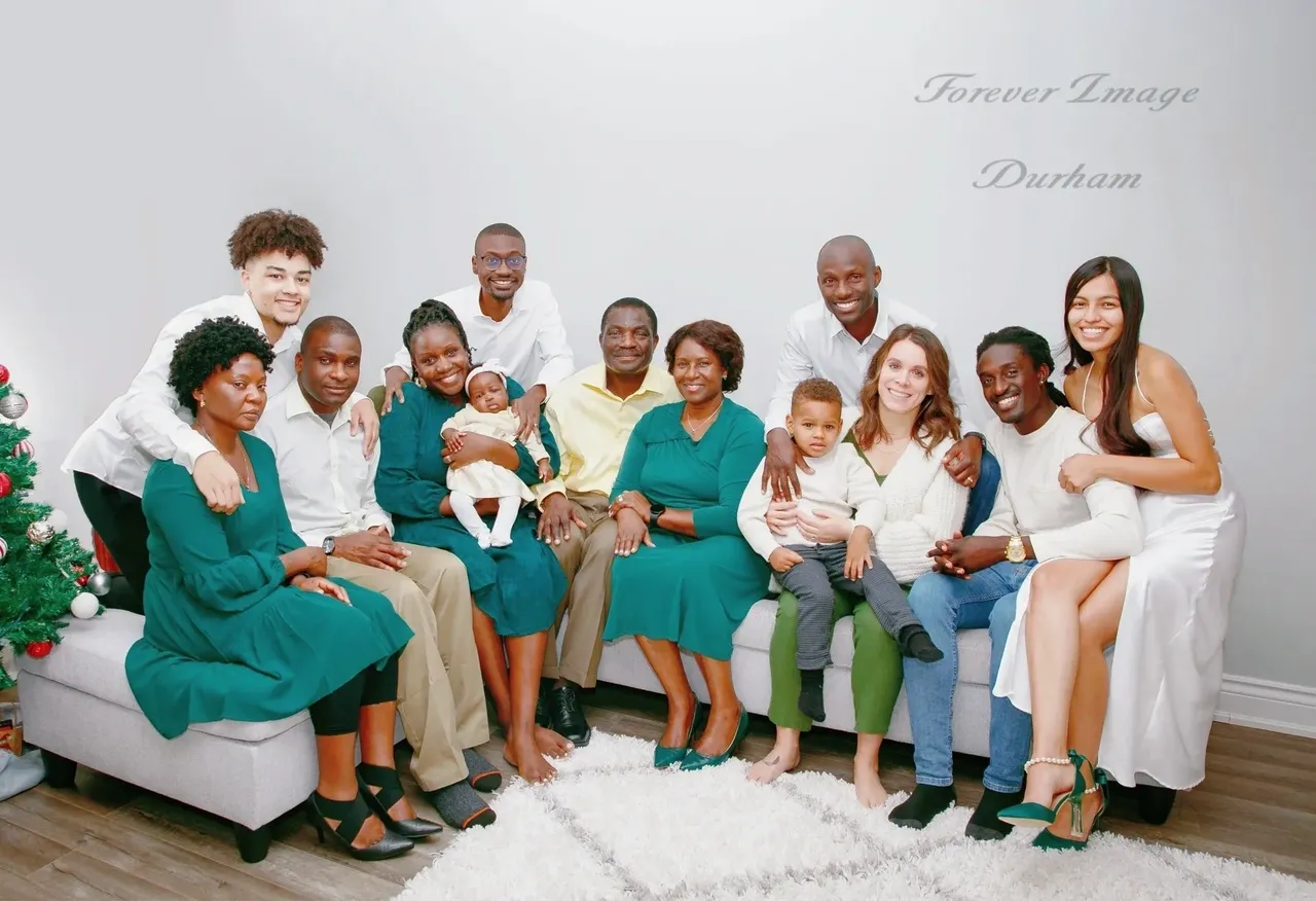 Happy family portrait with holiday cheer